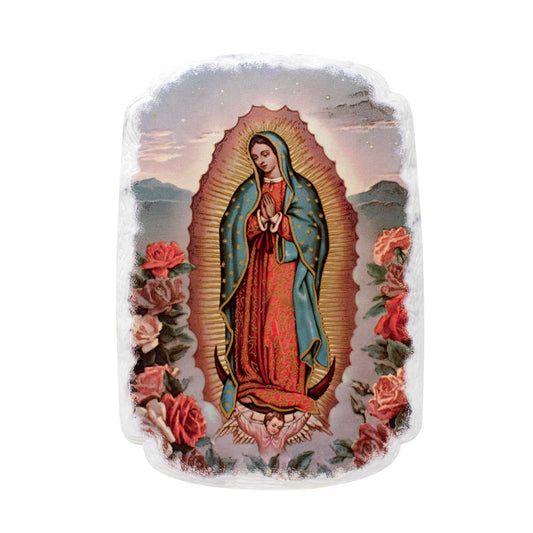 Mrcjsales: Our Lady of Guadalupe Flowers Plaque | Spiritual Devotion | Resin Craft | Timeless Gift | Unique Decor | Virgin Mary Art image 0