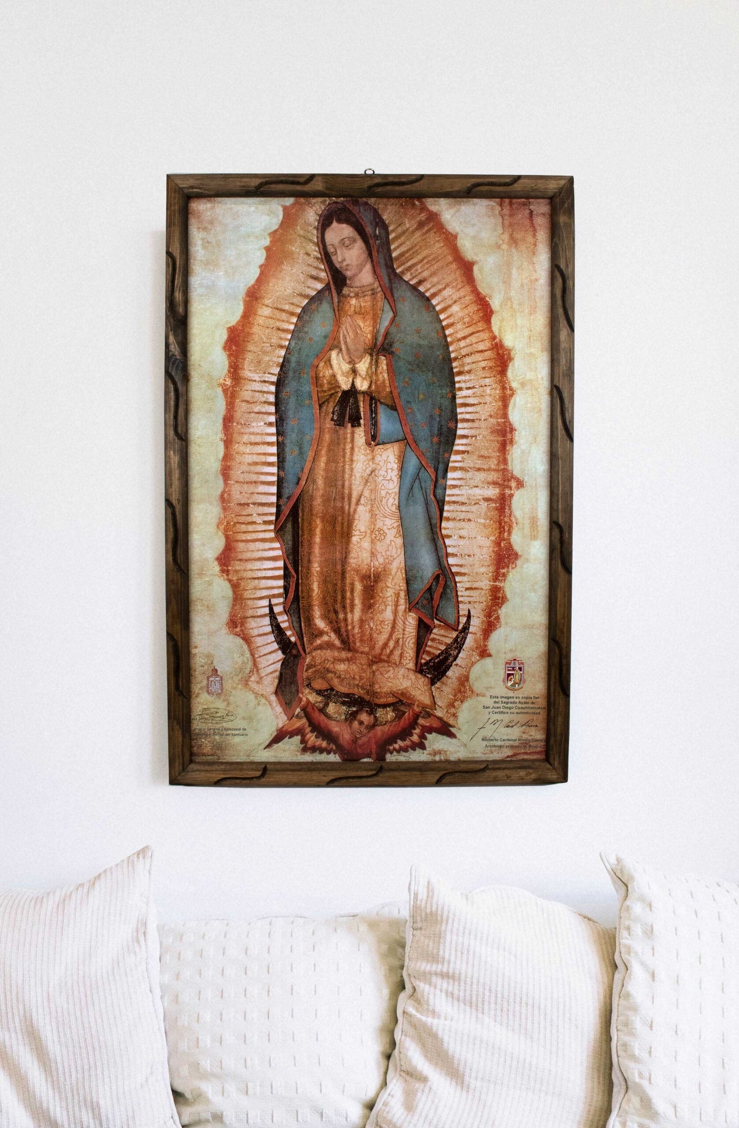 Lady of Guadalupe Rustic Frame – Unique Mexican Art. Spiritual Healing, Authentic Design, Perfect Home Decor. Ideal Gift with Meaning! - mrcjsales image 2
