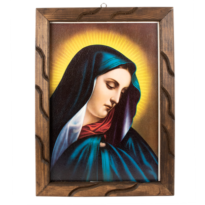 Mrcjsales - Lady of Sorrows – Rustic Frame, Virgen Dolorosa, Mexican Art, Symbolizes Hope, Love, Strength. Perfect Home Decor & Unique Gift! image 3