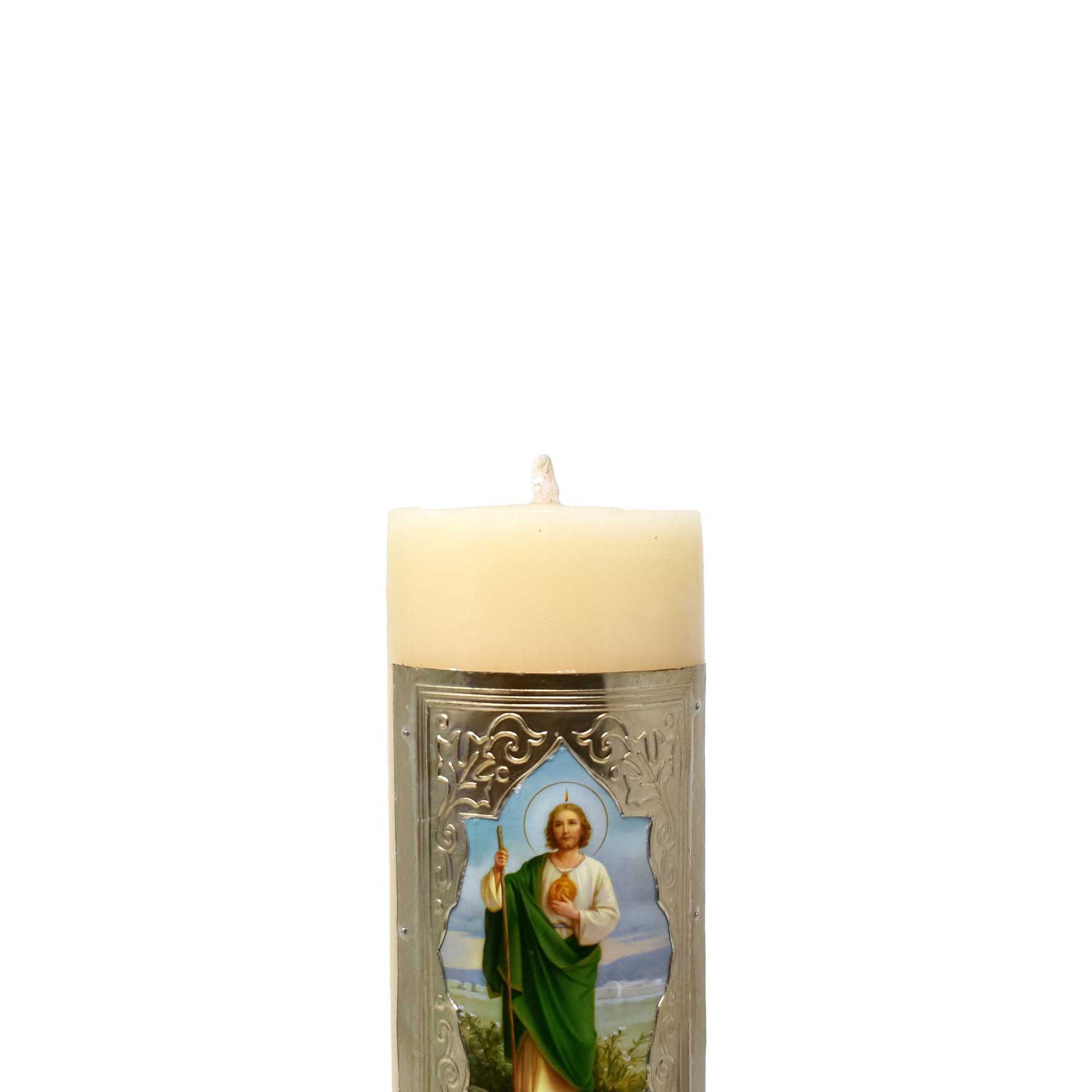 mrcjsales - Saint Judes Easter Candle 10" - 1 Kilo. Divine Symbol of Faith & Hope. Church & Home. Baptisms, Confirmations, and More! image 1