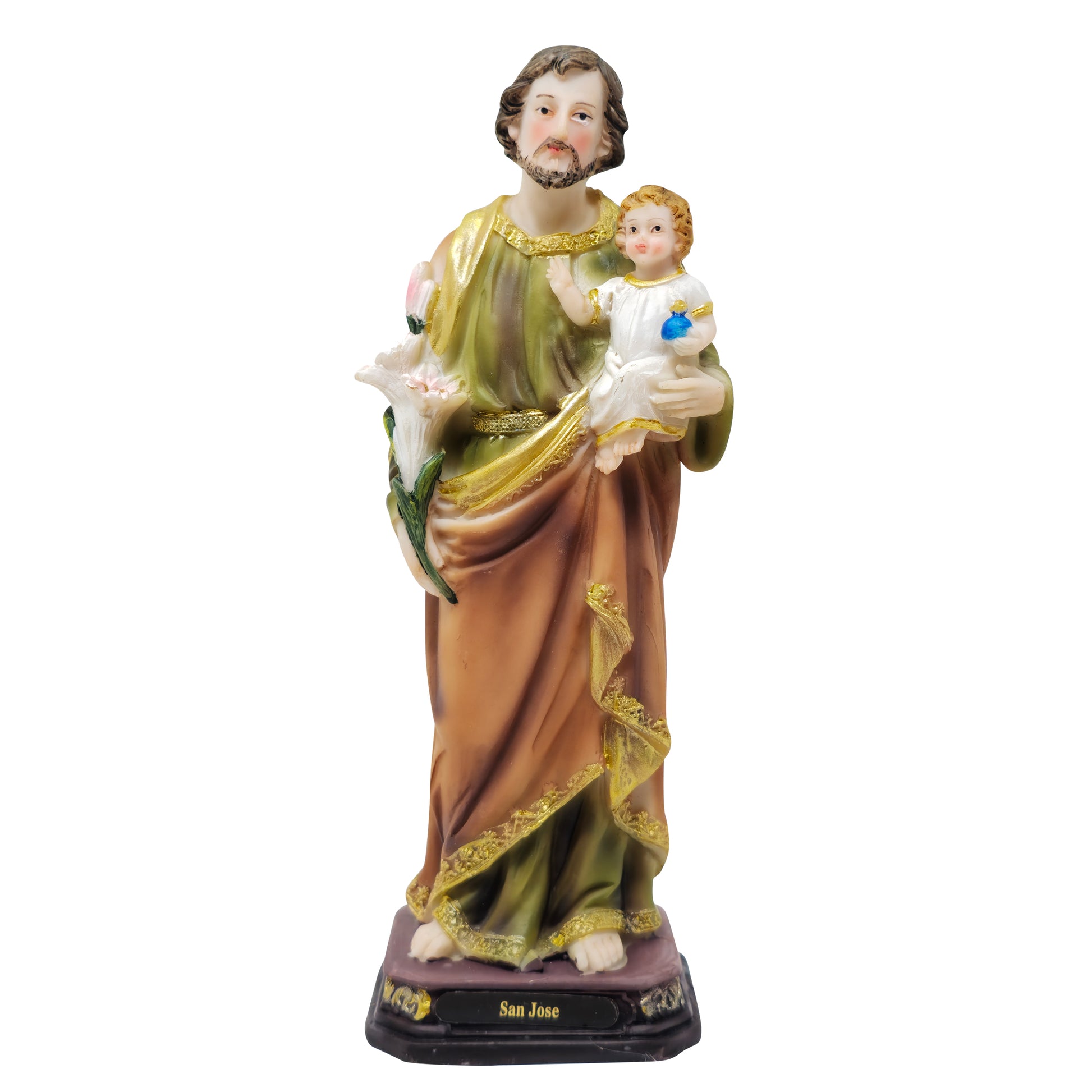 MrcjSales - Saint. Joseph Statue | Multiple Sizes | Resin Craftsmanship | San Jose Engraved | Church, Home Decor, Gifts, Prayers - S x 8" inches image