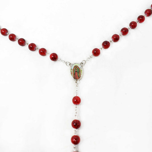 Lady of Guadalupe Marble Rosary image 5