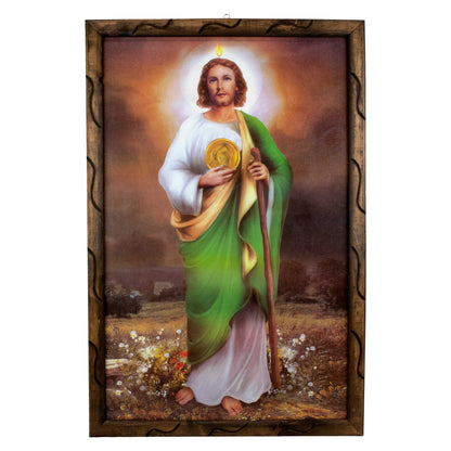 Mrcjsales - Saint Judas Essence - Rustic Frame, Symbol of Strength, Hope, and Spiritual Comfort. Ideal Gift for Special Occasions! image 0