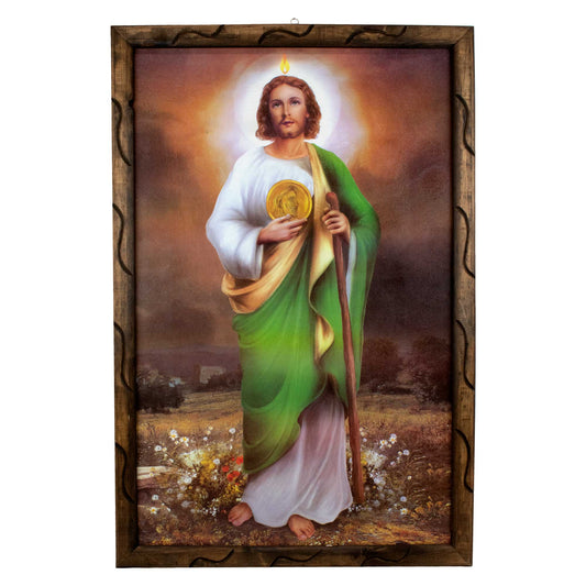 Mrcjsales - Saint Judas Essence - Rustic Frame, Symbol of Strength, Hope, and Spiritual Comfort. Ideal Gift for Special Occasions! image 0
