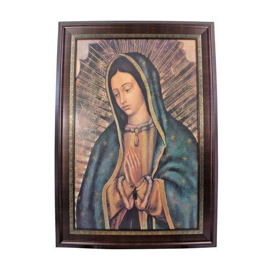 MrcjSales - Our Lady of Guadalupe Mc Marco Frame | Oil/Wood | 41x29 Inches | Very Detailed image 0