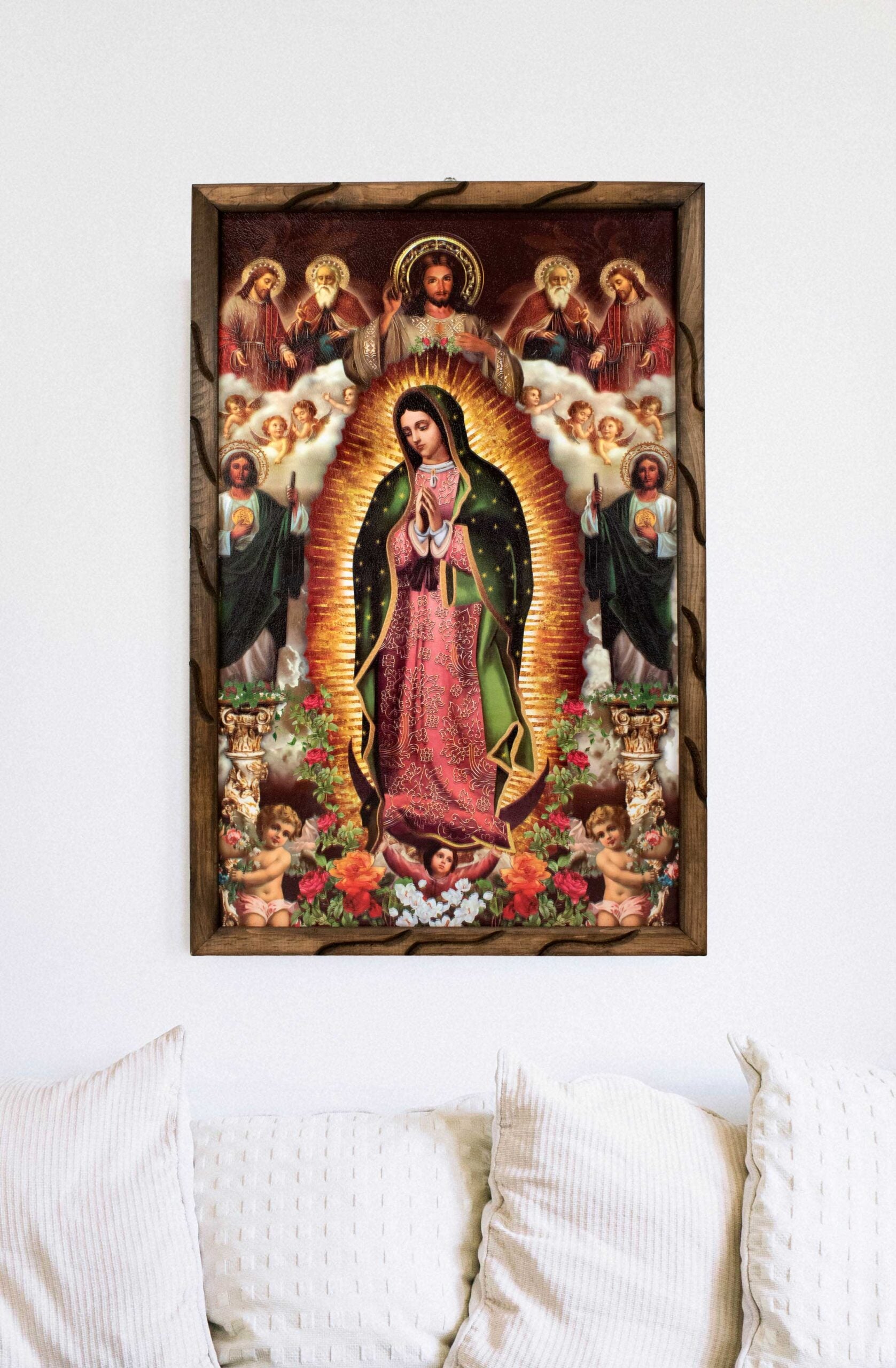 Mrcjsales - Guadalupe Serenity – Rustic Frame, Divine Symbol, Perfect Home Decor or Thoughtful Gift for Special Occasions. image 2
