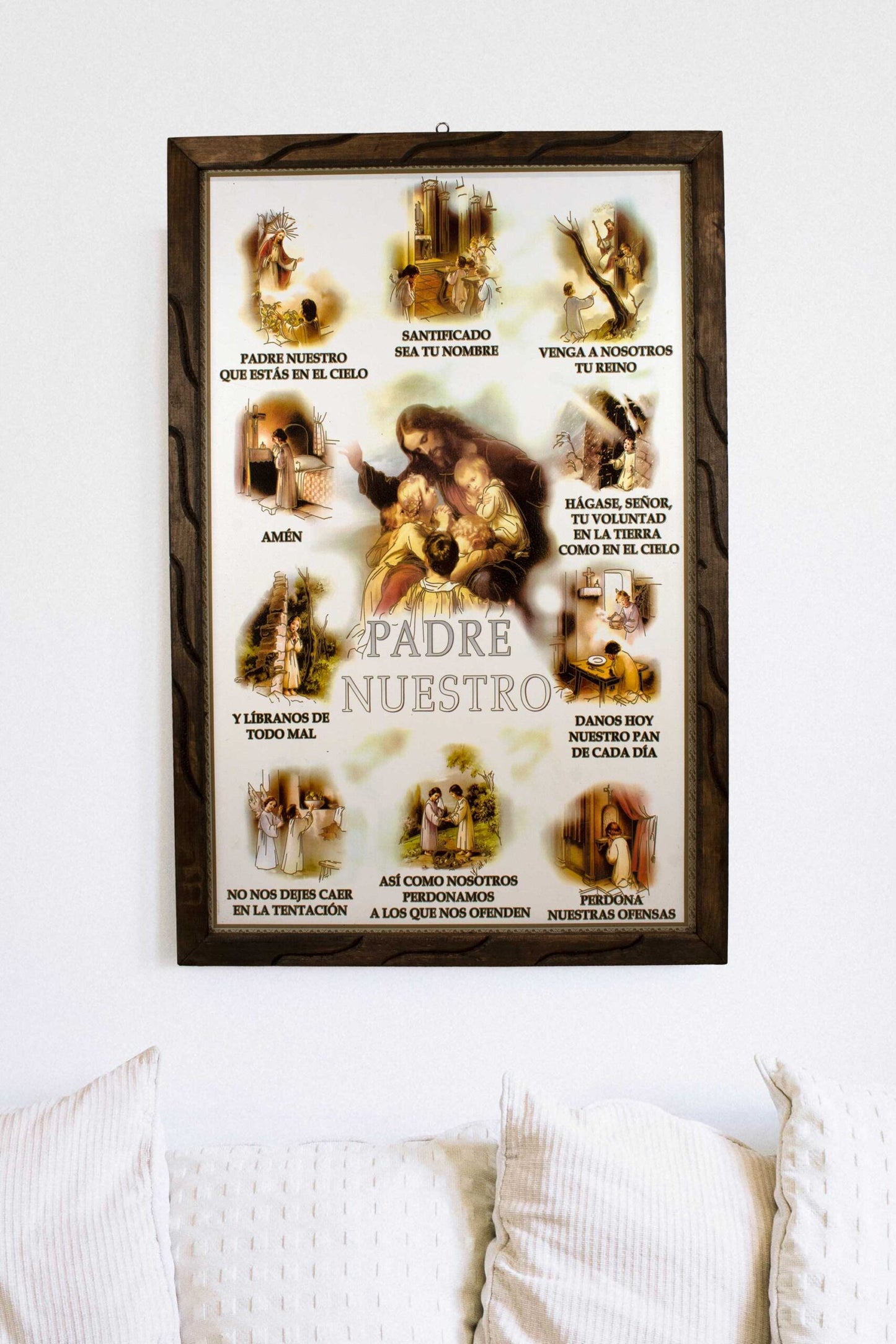 Mrcjsales - Padre Nuestro - Rustic Frame, Mexican Art Symbolizing Hope, Love, and Compassion. Perfect Spiritual Gift in Multiple Sizes! image 2
