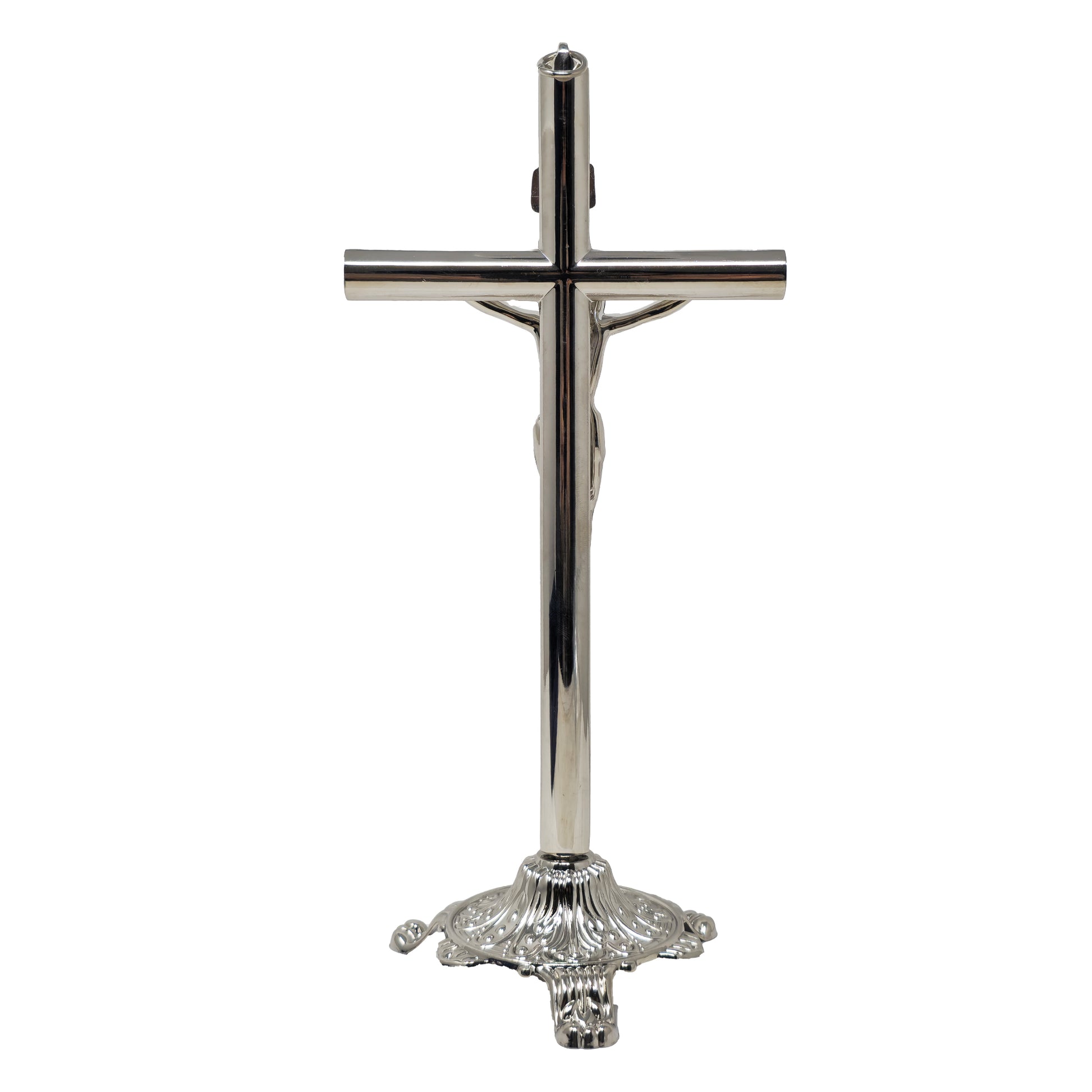 MrcjSales - Crucifix Silver | Removable Base | High-Quality Metal Cross for Catholic Church, Home Decor, Gifts | Multiple Sizes | Inspire Faith image 3