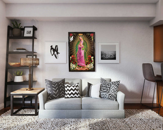 Mrcjsales- Virgen de Guadalupe - lady of guadalupe – Rustic Frame, Mexican Art, Symbolizes Hope, Love, Strength. Perfect Home Decor & Unique Gift! image 1