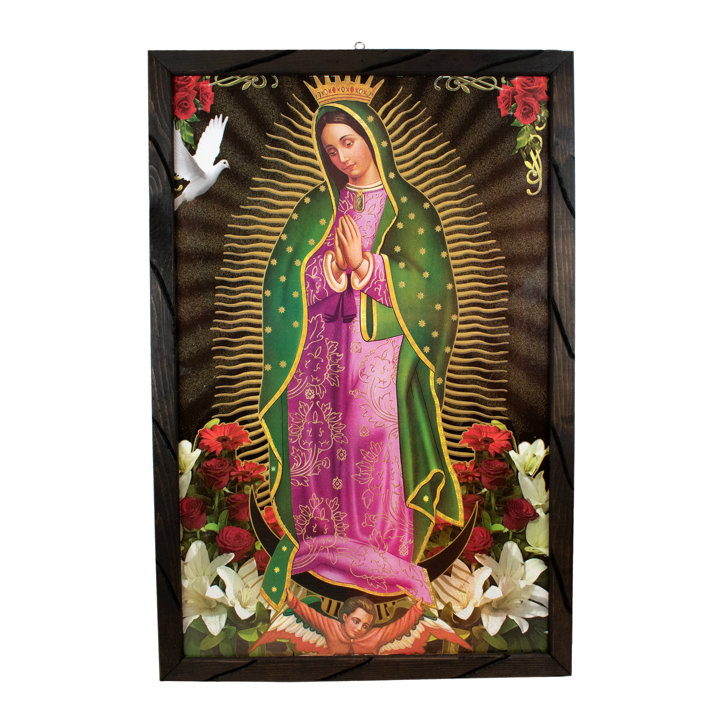 Mrcjsales- Virgen de Guadalupe - lady of guadalupe – Rustic Frame, Mexican Art, Symbolizes Hope, Love, Strength. Perfect Home Decor & Unique Gift! image 0