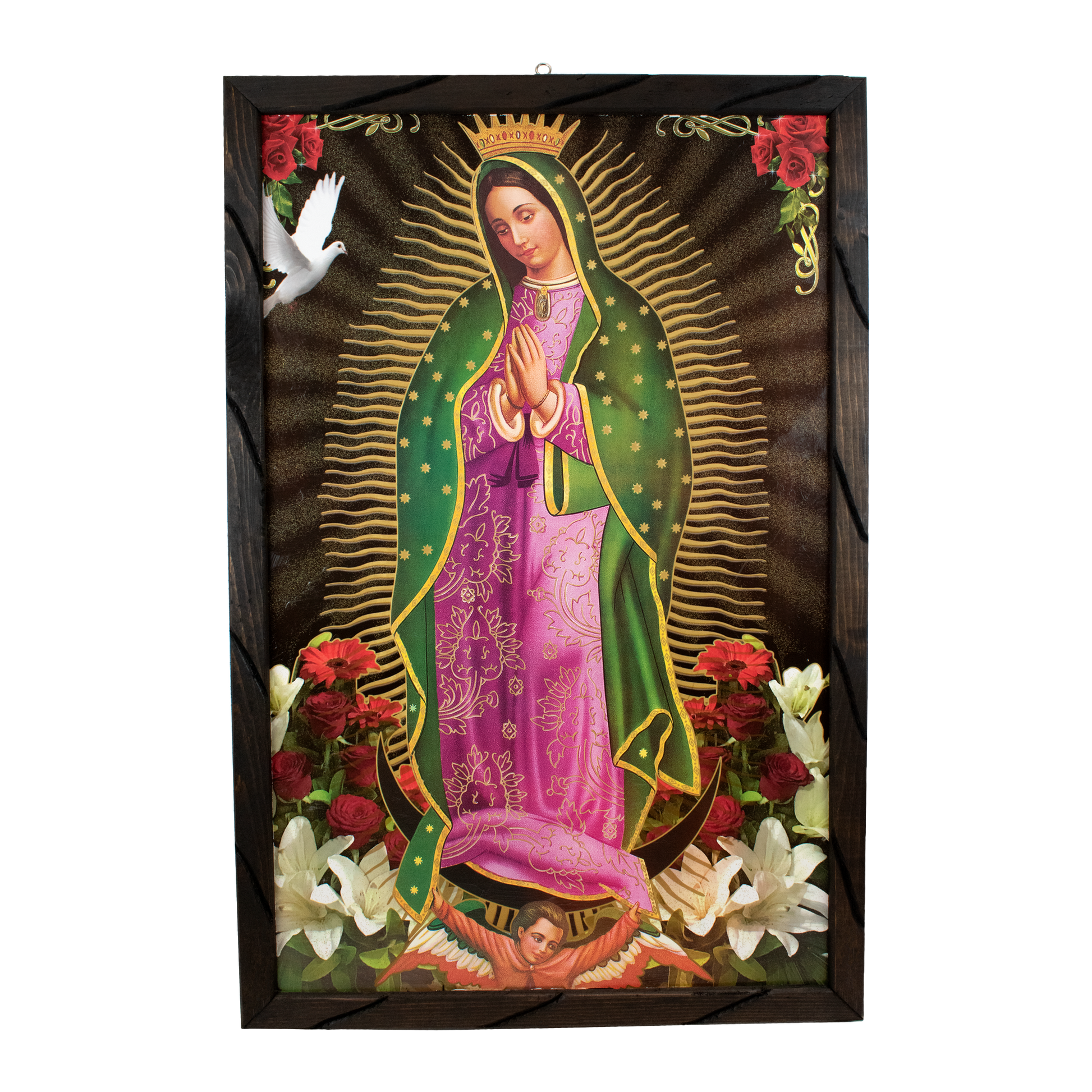 Mrcjsales- Virgen de Guadalupe - lady of guadalupe – Rustic Frame, Mexican Art, Symbolizes Hope, Love, Strength. Perfect Home Decor & Unique Gift! image 0