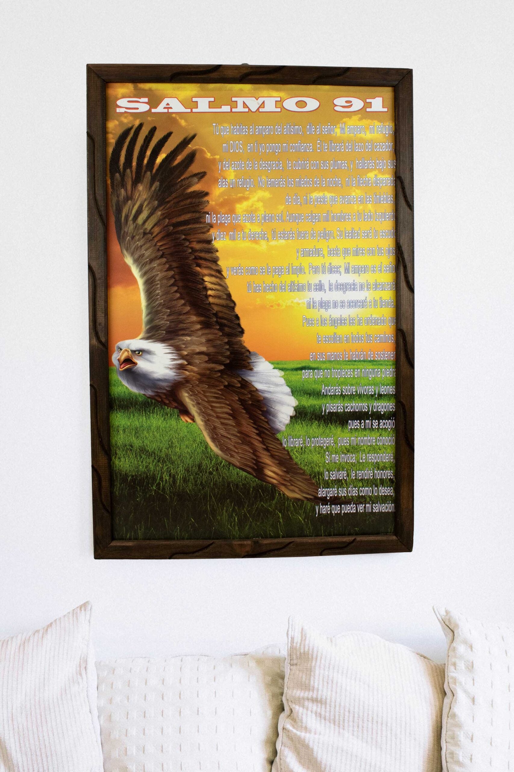 Mrcjsales - Psalm 91 – Rustic Frame, Multiple Sizes, Mexican Art, Symbolizes Hope, Love, Strength. Perfect Home Decor & Unique Gift! image 2