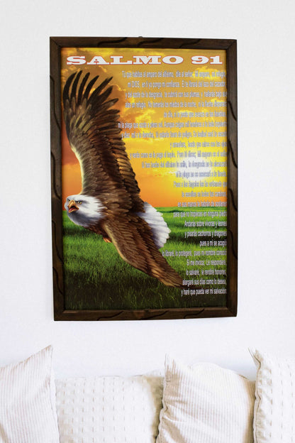 Mrcjsales - Psalm 91 – Rustic Frame, Multiple Sizes, Mexican Art, Symbolizes Hope, Love, Strength. Perfect Home Decor & Unique Gift! image 2
