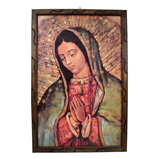Lady of Guadalupe Mc – Rustic Frame - Mexican Art,Perfect Gift for Any Occasion, Expresses Hope, Love, and Compassion - Virgen De Guadalupe image 0