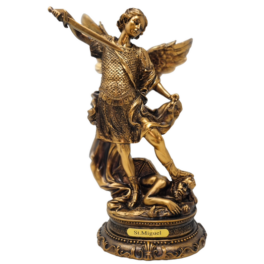 Saint Michael Archangel 12" Statue (San Miguel Arcángel) – Bronze Resin Design, Detailed Depiction, Leader of Angels, Protection, image 1