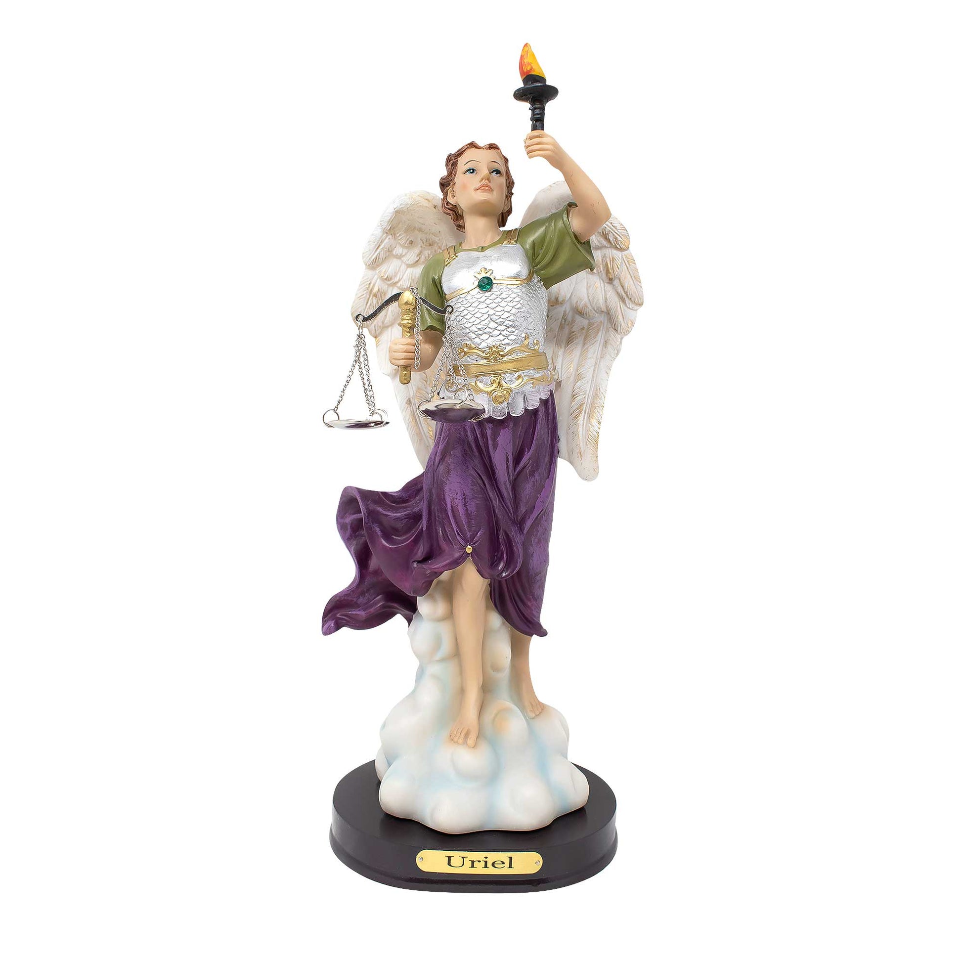 MRCJSales Archangel Uriel Statue - Vibrant Religious Decor - Multiple Sizes for Home, Church, and Gifts - M x 12" inches image