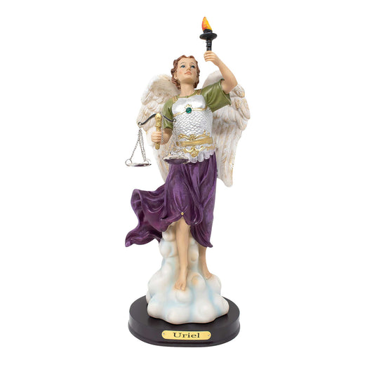 MRCJSales Archangel Uriel Statue - Vibrant Religious Decor - Multiple Sizes for Home, Church, and Gifts - M x 12" inches image