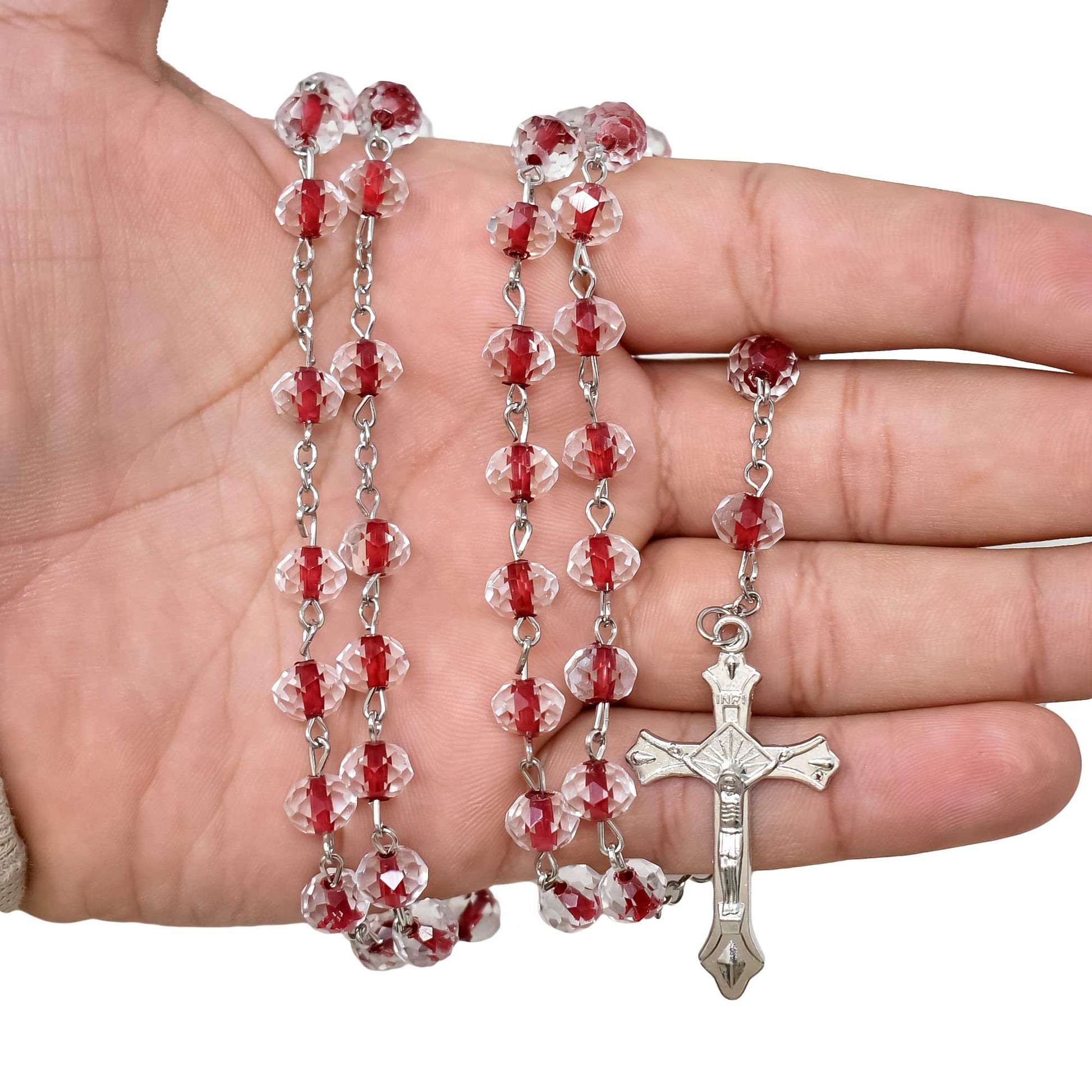 Sacred Heart of Jesus Crystal Rosary image 3