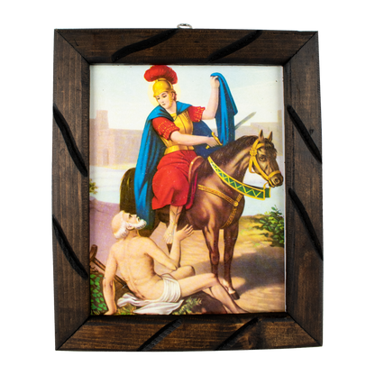 Mrcjsales: San Martin Caballero Wooden Frame - Mexican Art Unique Rustic Design. Multiple Sizes Available! Saint martin knight image 2