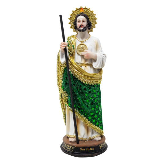 MrcjSales St. Judas Green Cloth Statue | Patron Saint of Hope | Durable Resin | Intricate Detail | Church/Home Decor | Gift for All Occasions image 8