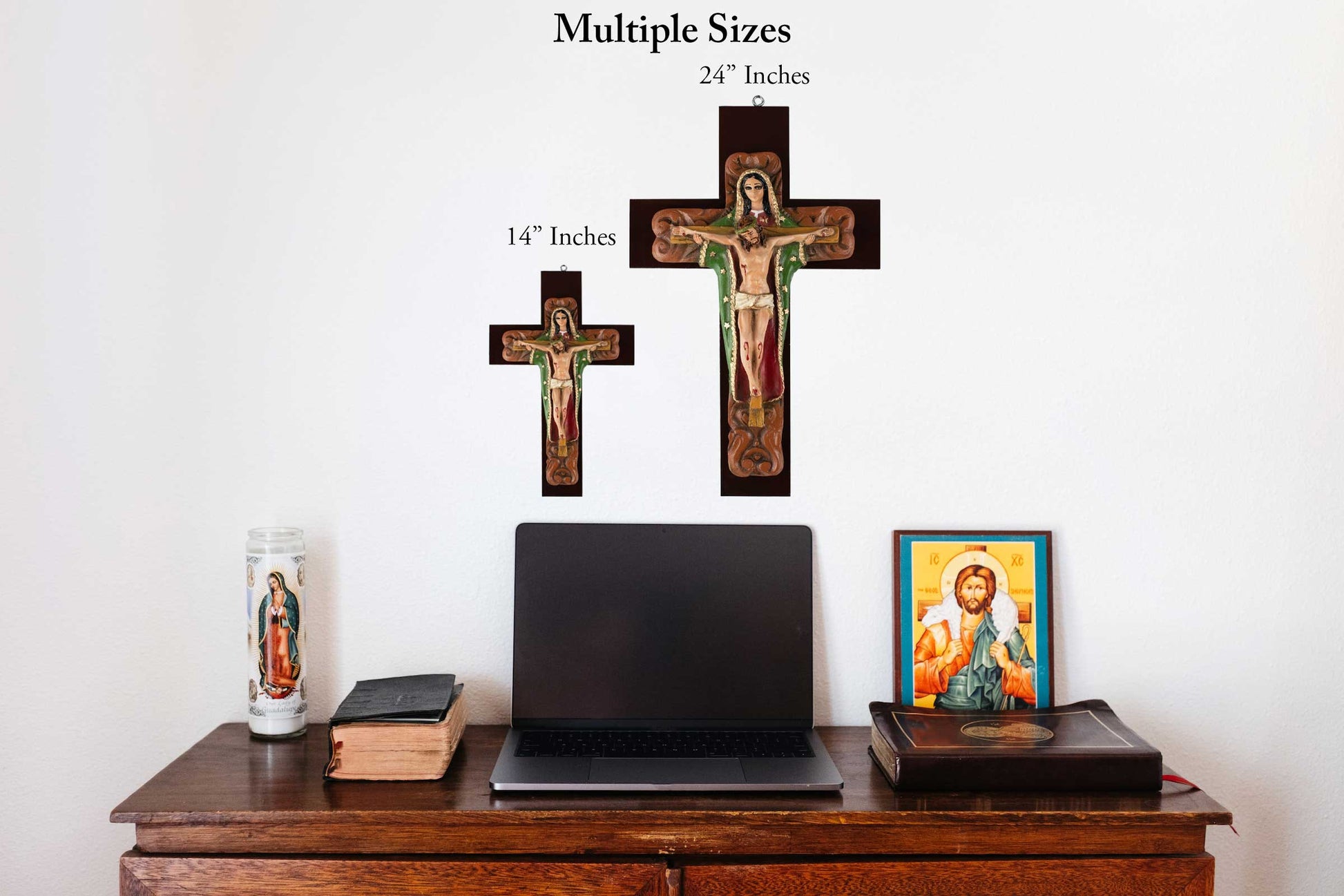 Mrcjsales: Lady of Guadalupe W | Jesus Christ Crucifix | Polyester Resin Art | Made in Mexico | Sizes for Every Occasion image 4