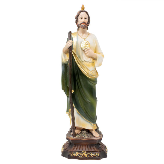 Mrcjsales: St. Judas Vintage Statue | Durable Resin | Multiple Sizes | Patron Saint of Hope | Vintage Style | Rich Green Colors | Spiritual Gift image 0