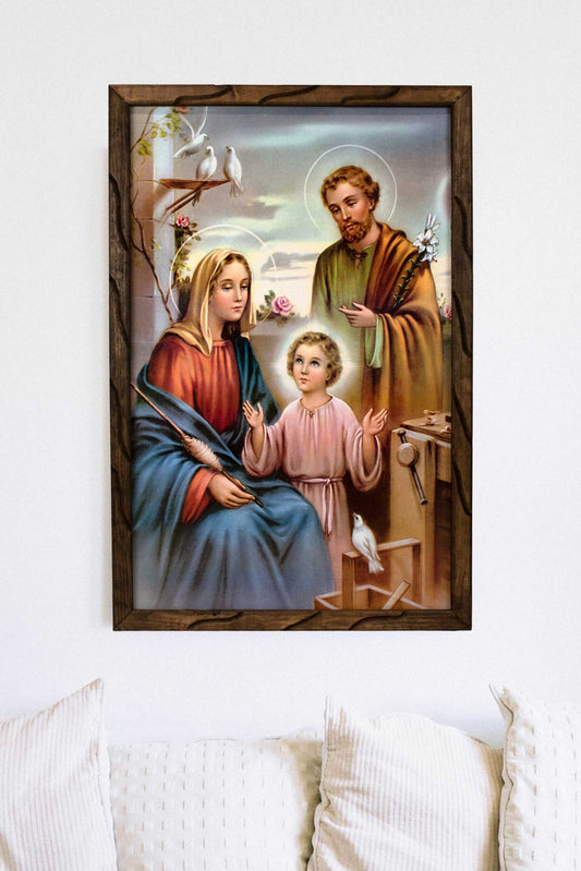 Mrcjsales - Sacred Family - Rustic Frame, Unique Mexican Art, Symbol of Hope, Love, and Dignity. Perfect Gift for Spiritual Comfort! image 2