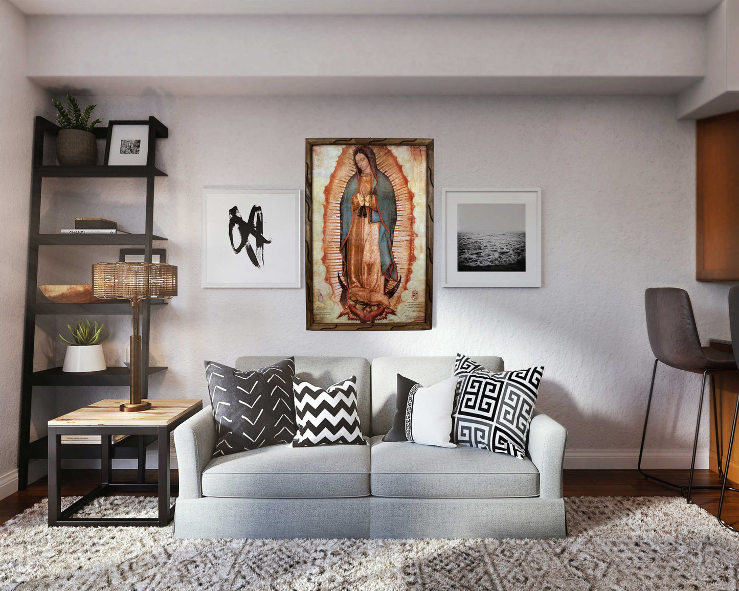 Lady of Guadalupe Rustic Frame – Unique Mexican Art. Spiritual Healing, Authentic Design, Perfect Home Decor. Ideal Gift with Meaning! - mrcjsales image 1