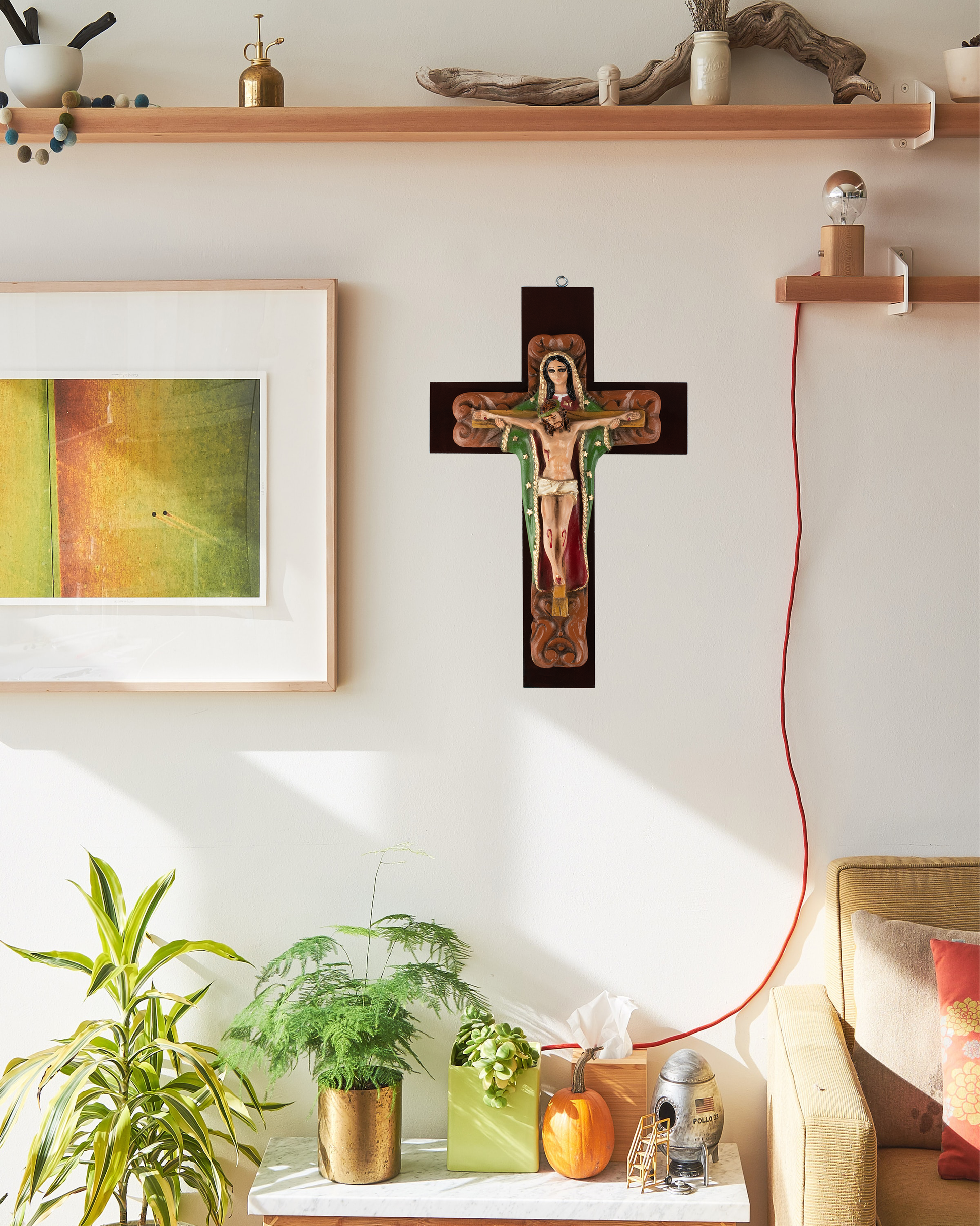 Mrcjsales: Lady of Guadalupe W | Jesus Christ Crucifix | Polyester Resin Art | Made in Mexico | Sizes for Every Occasion image 1