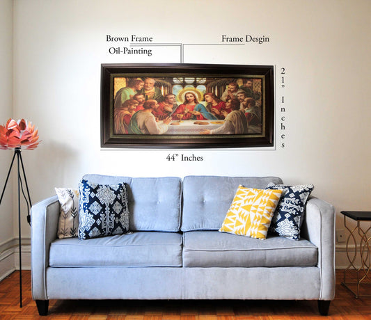 MrcjSales - Last Supper Marco Brown Frame | Oil/Wood | Multiple Sizes | Very Detailed image 1