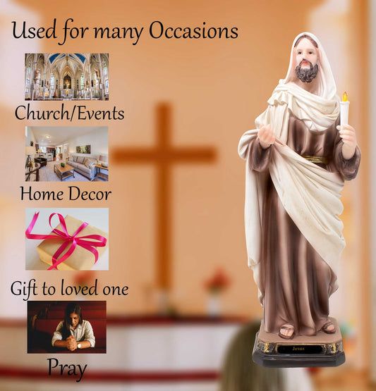 MrcjSales - Jesus - Resin Statue - Multiple Sizes | Catholic Home Decor, Church Services, Gifts, Faith-Inspiring image 4