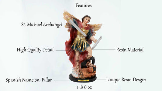 MrcjSales - Saint Michael Archangel Resin Statues | San Miguel | Multiple Sizes | High-Quality Craftsmanship | Ideal for Church, Home Decor, Gifts image 2