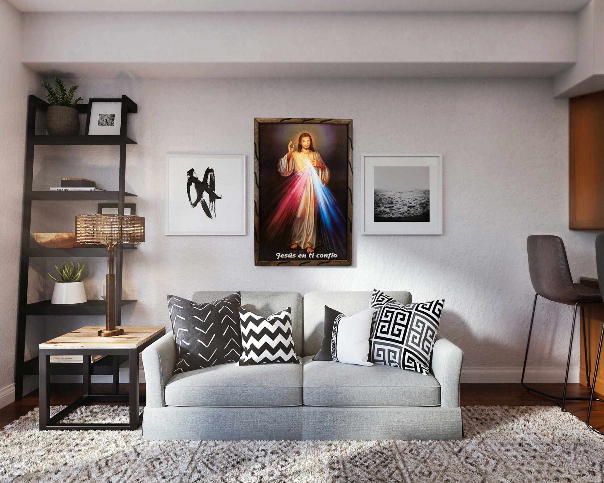 Mrcjsales - Graceful Redemption – Rustic Frame, Divine Mercy Icon, Spiritual Décor for Home, Unique Gift with Symbolic Meaning. image 2
