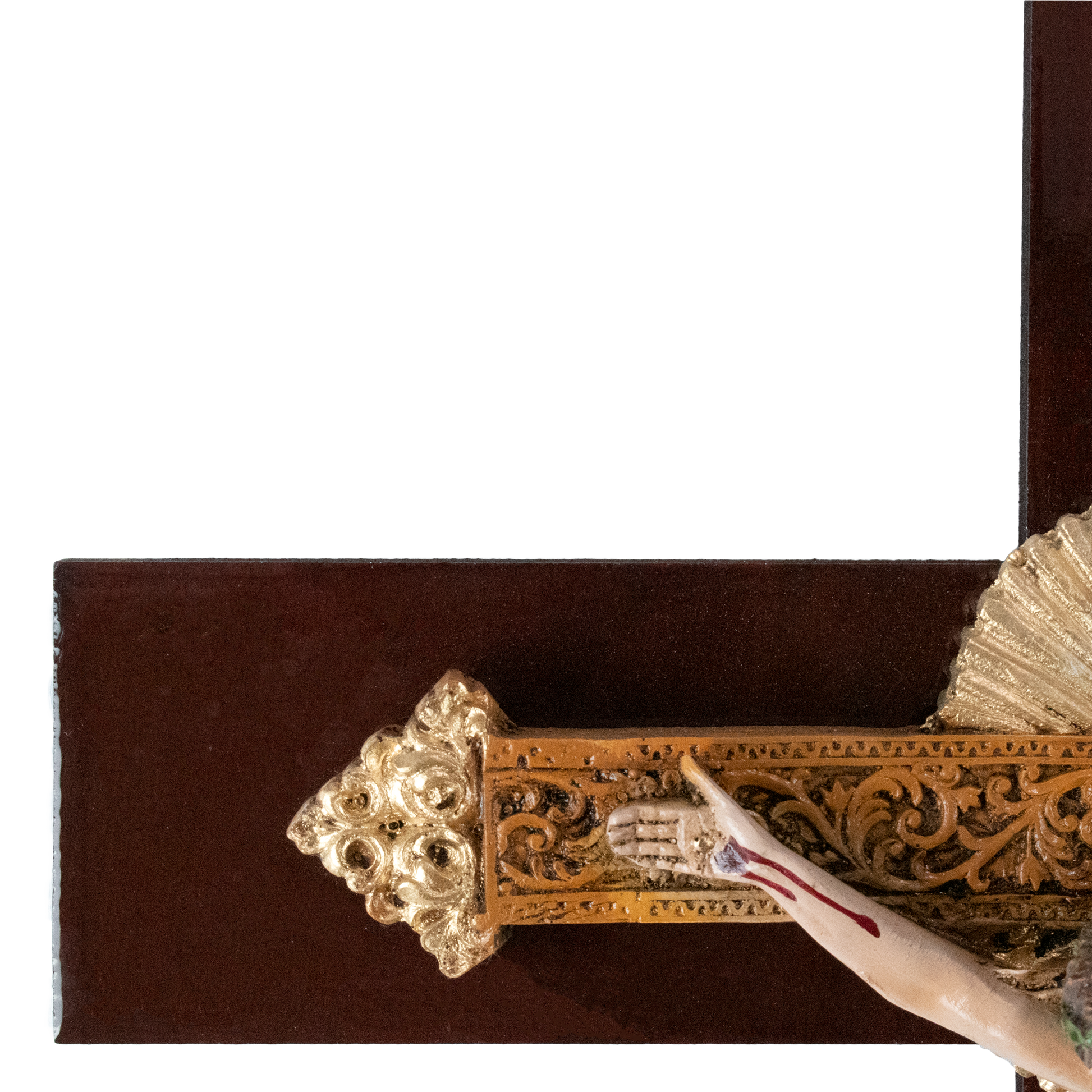 Mrcjsales: Jesus Christ Resplendor | Wooden Trunk Crucifix | Mexican Style | Faith Symbol | Polyester Resin Art | Various Sizes | Uplifting Beauty image 5