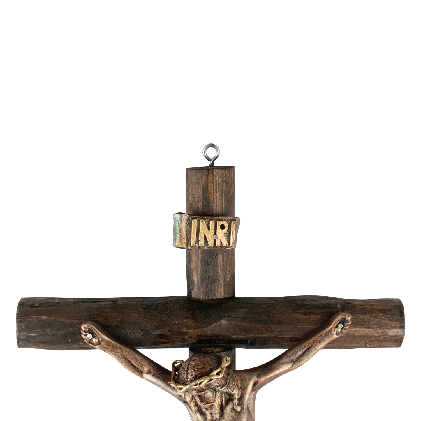 Mrcjsales: Jesus Christ Silver-Bronze | Wooden Trunk | Tree Trunk & Resin | Mexican Design | Faith Symbol | Warning: Thorn Crown | Handmade Alterations image 4