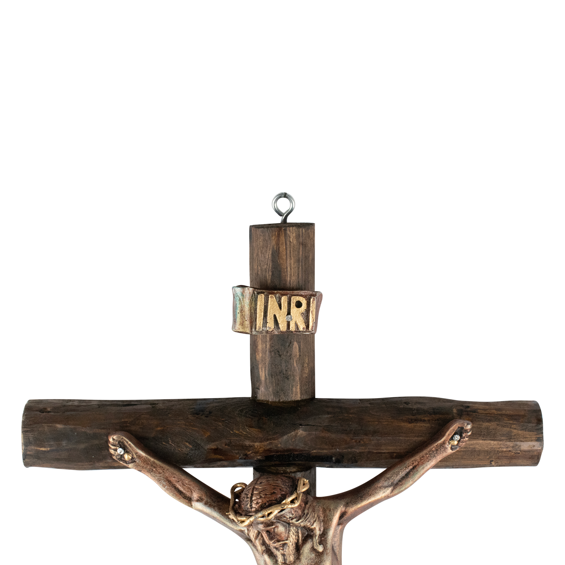 Mrcjsales: Jesus Christ Silver-Bronze | Wooden Trunk | Tree Trunk & Resin | Mexican Design | Faith Symbol | Warning: Thorn Crown | Handmade Alterations image 4
