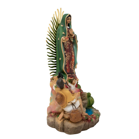 Our lady of Guadalupe W/Juan Diego - Mex - Statue - Multiple sizes image 1
