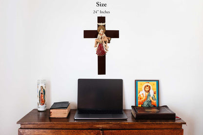 Mrcjsales: Holy Trinity Crucifix | Santísima Trinidad Cruz | Religious Gift | Polyester Resin Art | Made in Mexico | Sizes for Every Occasion image 3