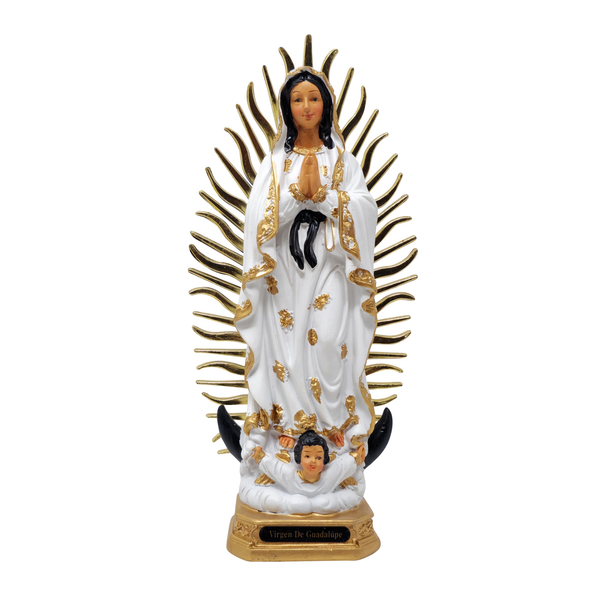 MrcjSales - Our Lady of Guadalupe Resin Statue | Virgen de Guadalupe Blanco | Multiple Sizes | Church Decor, Home Gifts, Prayers image 5