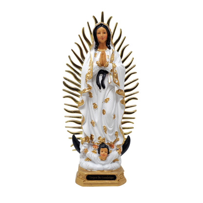 MrcjSales - Our Lady of Guadalupe Resin Statue | Virgen de Guadalupe Blanco | Multiple Sizes | Church Decor, Home Gifts, Prayers image 5