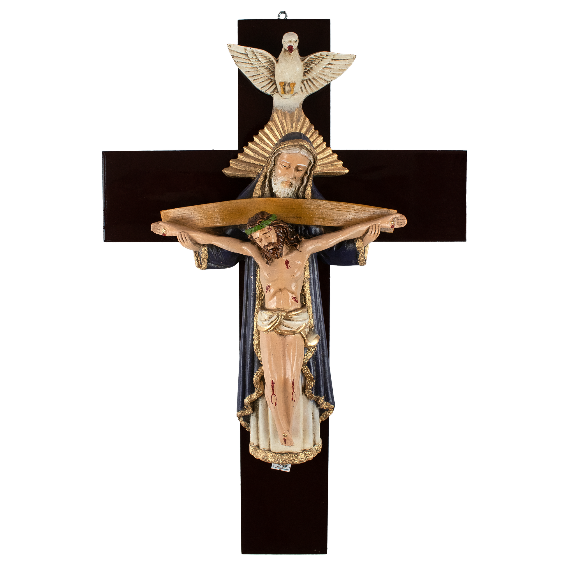 Mrcjsales: Holy Trinity Purple Crucifix | Santísima Trinidad Cruz | Polyester & Resin | Multiple Sizes | Made in Mexico | Perfect Christian Gift! - M | 24" image