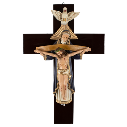 Mrcjsales: Holy Trinity Purple Crucifix | Santísima Trinidad Cruz | Polyester & Resin | Multiple Sizes | Made in Mexico | Perfect Christian Gift! - M | 24" image