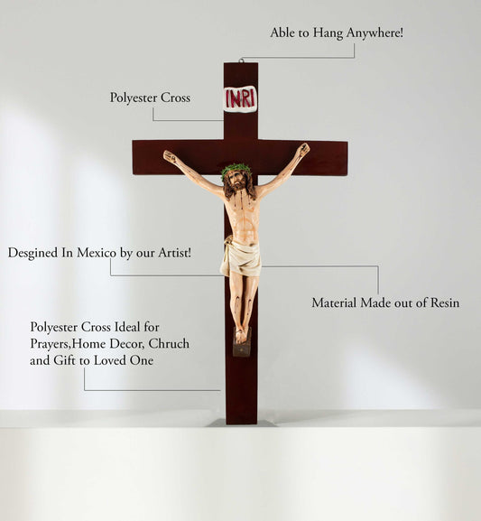 Mrcjsales: Jesus Christ Crucified White | Jesus Cristo Polyester | Religious Symbol | Various Sizes | Quality Craftsmanship | Made in Mexico image 2