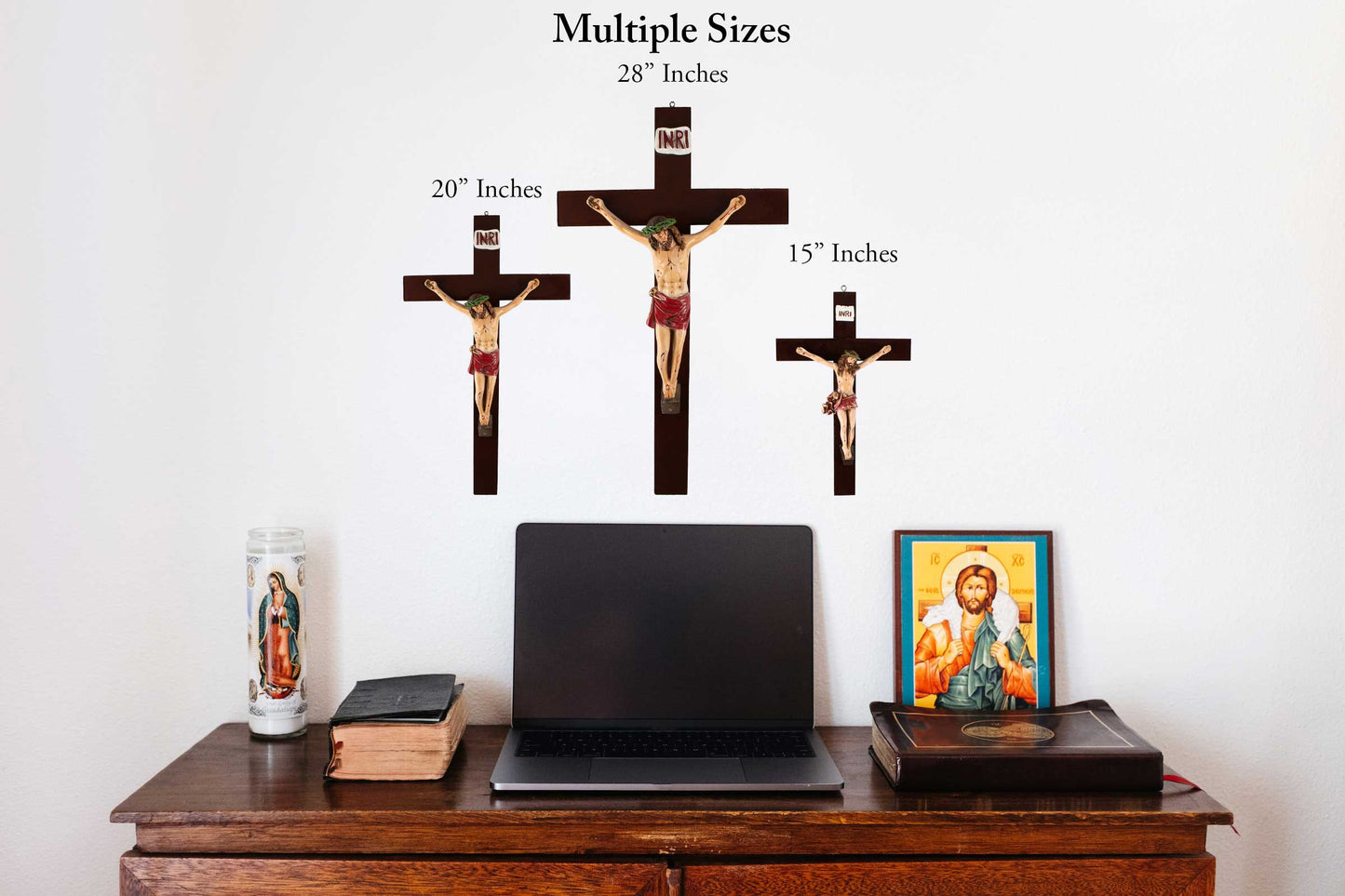 Mrcjsales: Jesus Christ Crucifix Red | Jesus Cristo Polyester | Religious Symbol | Sizes for All Occasions | Crafted in Mexico image 3