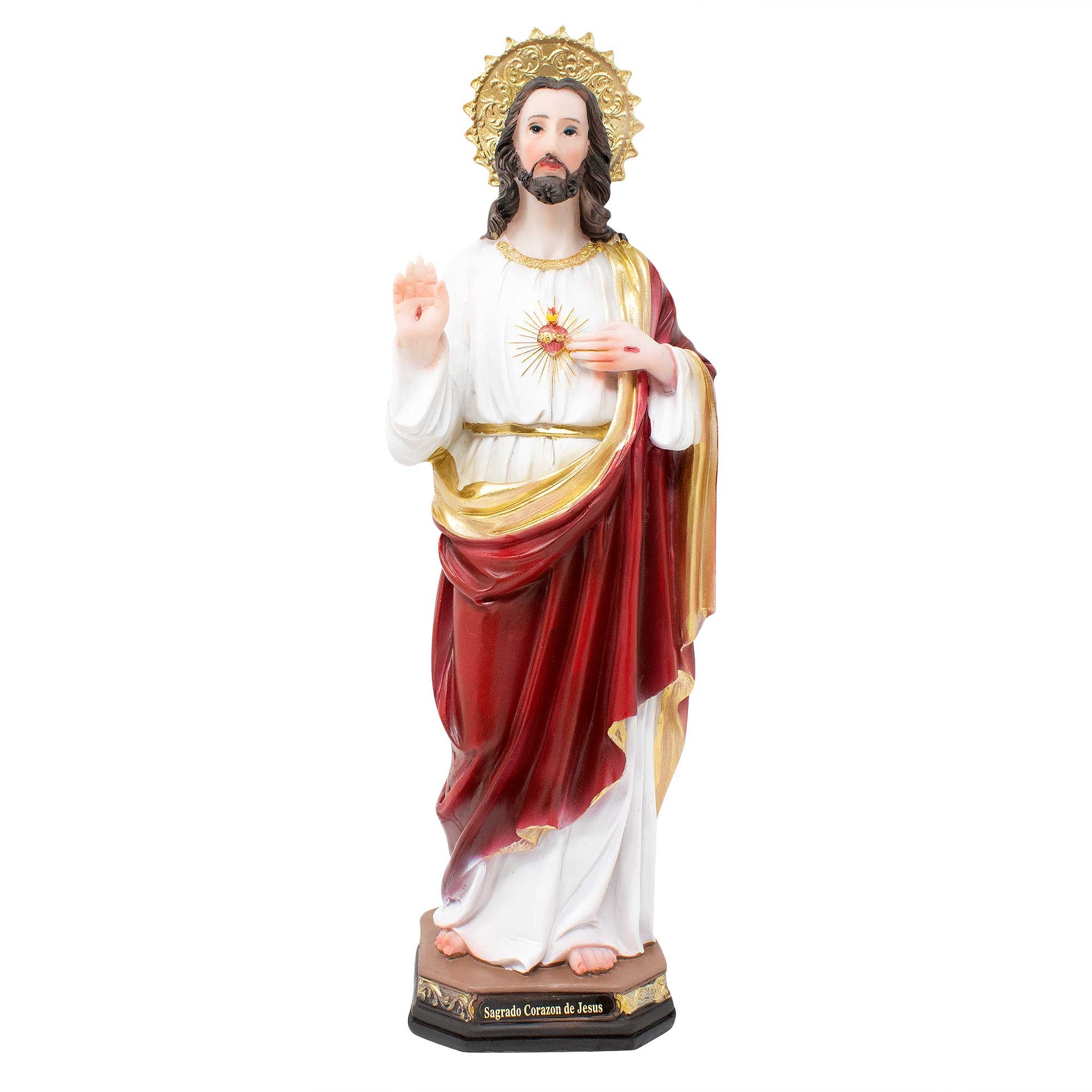 MrcjSales - Sacred Heart of Jesus Statue | Inspiring Religious Decor in Multiple Sizes | Durable Resin | Ideal for Churches, Homes, Gifts - M x 12" inches image