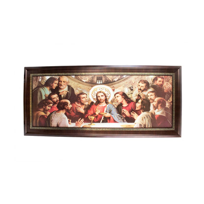 MrcjSales - Last Supper Da Vinci Marco Brown Frame | Oil/Wood | Multiple Sizes | Very Detailed - Medium - 44"x21" image