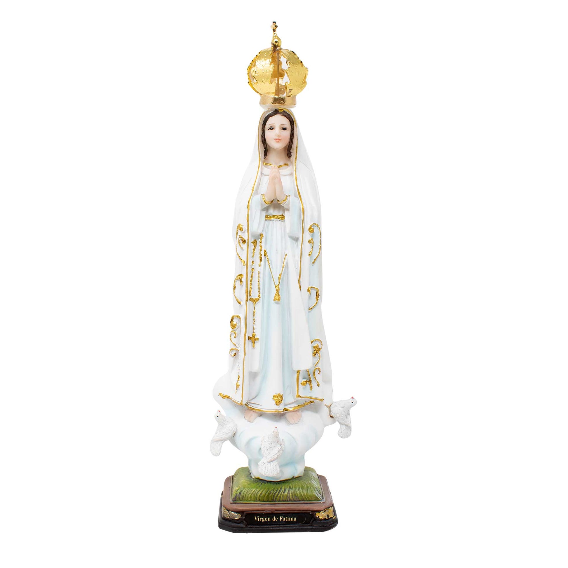 Virgin of Fatima Resin Statue Sculpture for Altars, Prayers, & Gifts Virgen de Fatima 12', 16', 24' inches image 0