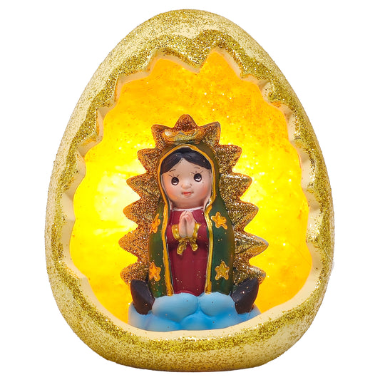 Our Lady of Guadalupe Egg Lamp - Unique Multi-Colored Decor - Symbol of Devotion - 6 & 12 inches- Easy to Use - Quality Materials - MrcjSales image 0