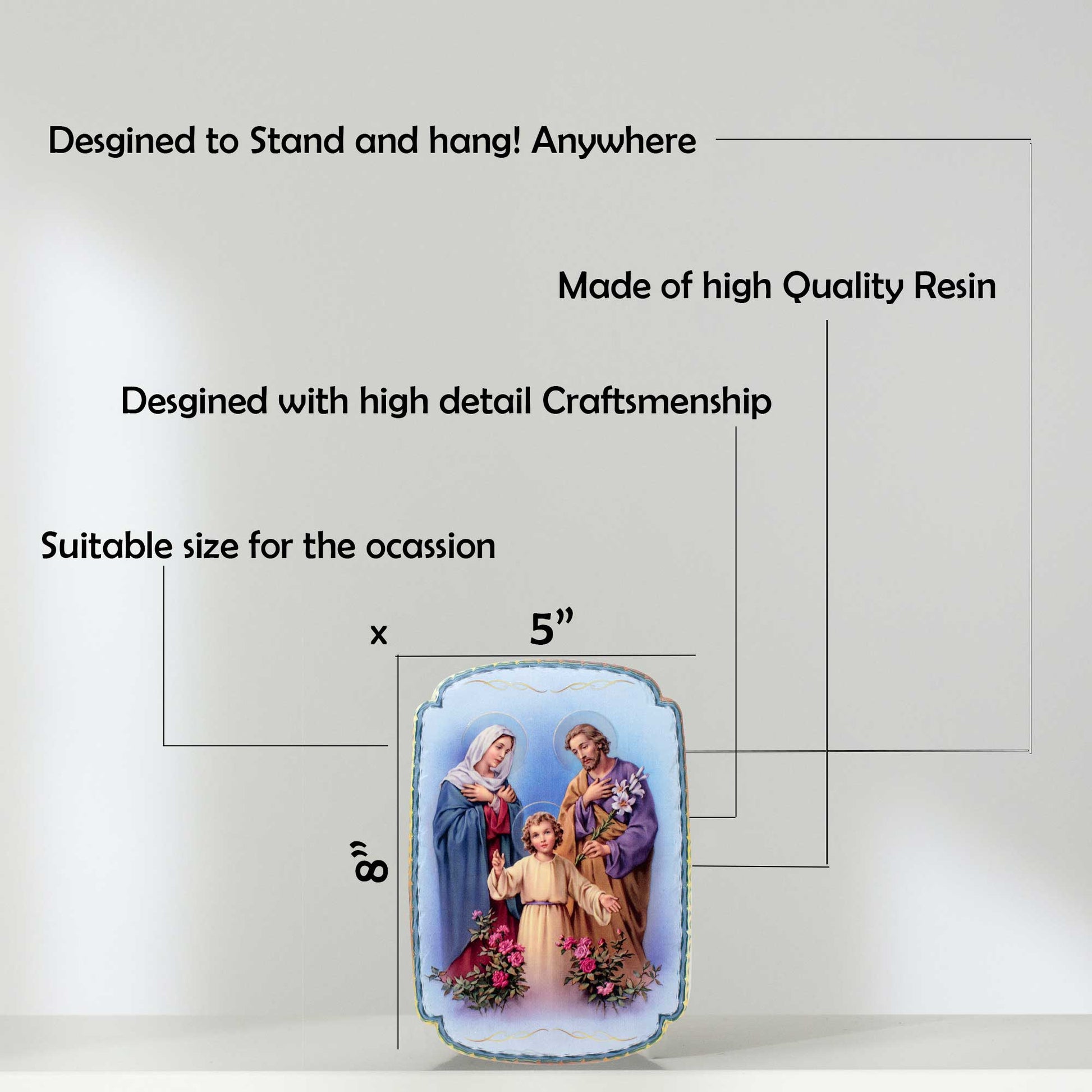 Mrcjsales: Holy Family Plaque | Pregamino | Spiritual Devotion | Resin Craft | Timeless Gift | Unique Decor | Cultural Symbol | Affordable Faith Art image 6