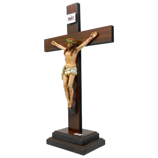 Mrcjsales - Saint Benedict Polyester Crucifix w/Base. Faith-inspired Design, Polyester & Resin Material, Ideal Gift or Home Decor, 15" Tall. image 1